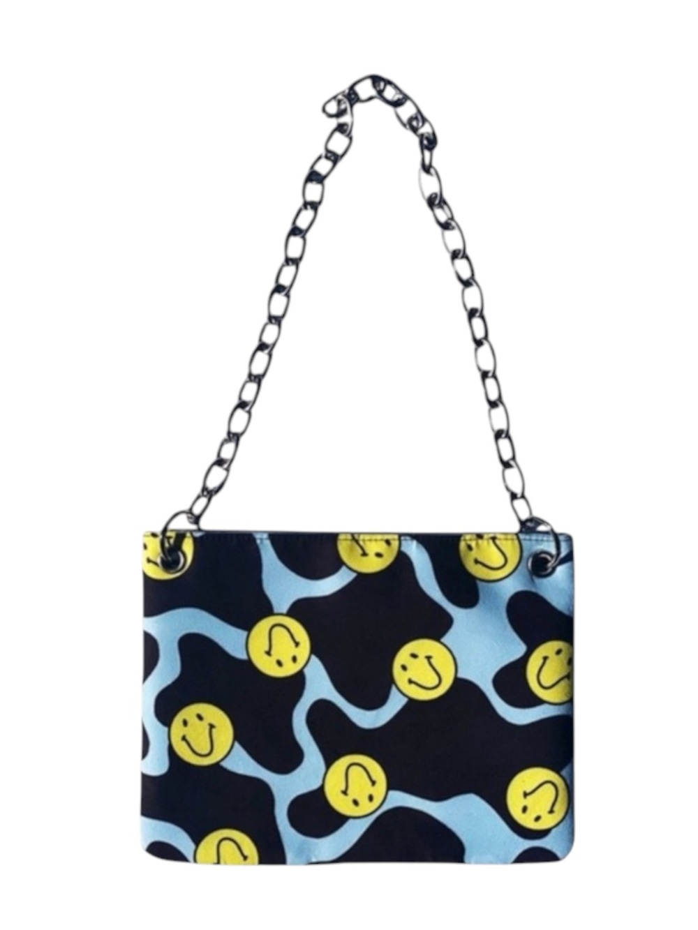 VHTF: new Valfre ☻︎ Serotonin Smiley Face Chain Strap Bag︎ ☻︎ Black Vegan Suede - Picture 5 of 16